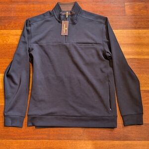 Johnston & Murphy Black Quarter-Zip Performance Pullover
